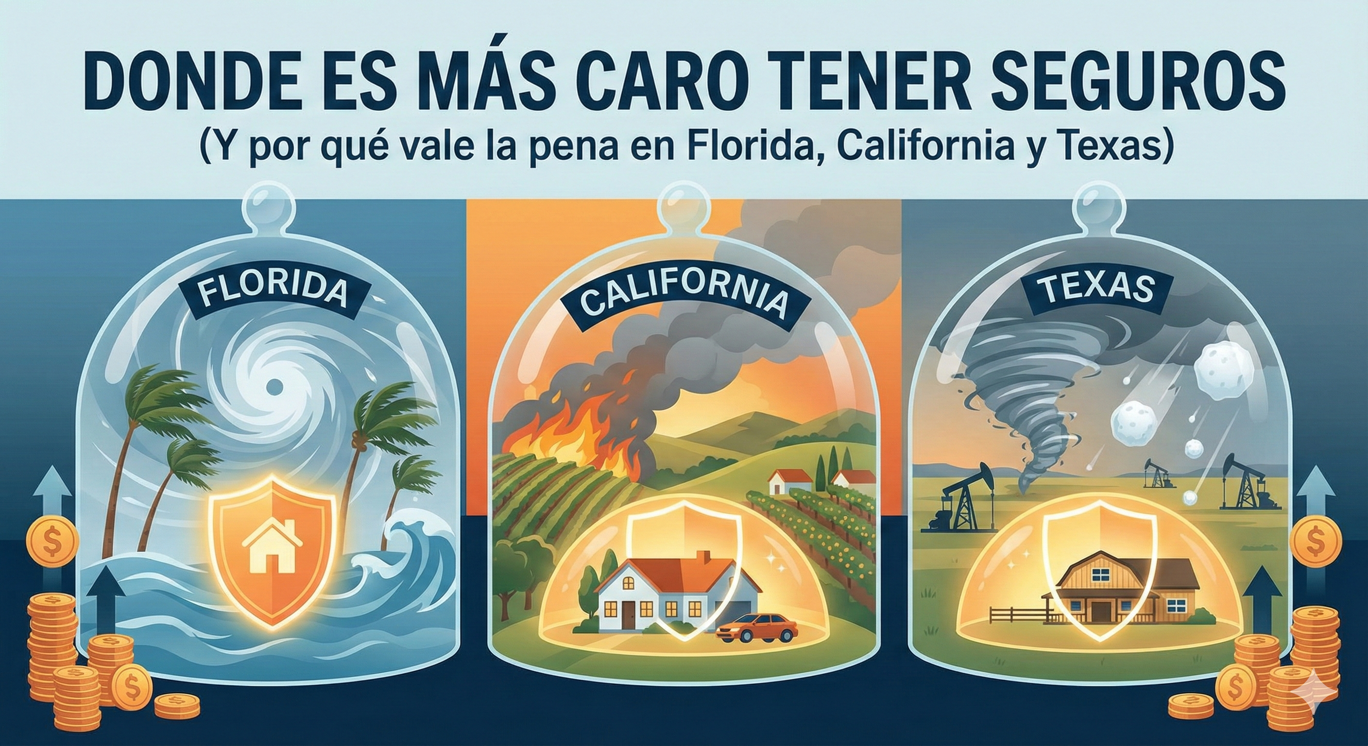 🏠 ¿Vives en una “Zona Roja” de Seguros? Por Qué Vale la Pena Estar Cubierto en Texas, Florida y California.